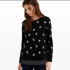 Club Monaco Jaelina Jacquard Floral Wool Sweater